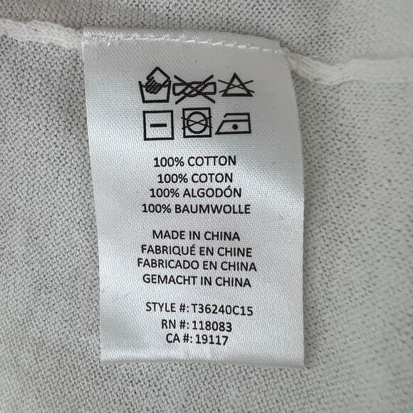 Minnie Rose White XS Top Round Neck Restore Asymmetrical Long Sleeve Pullover - Picture 9 of 10